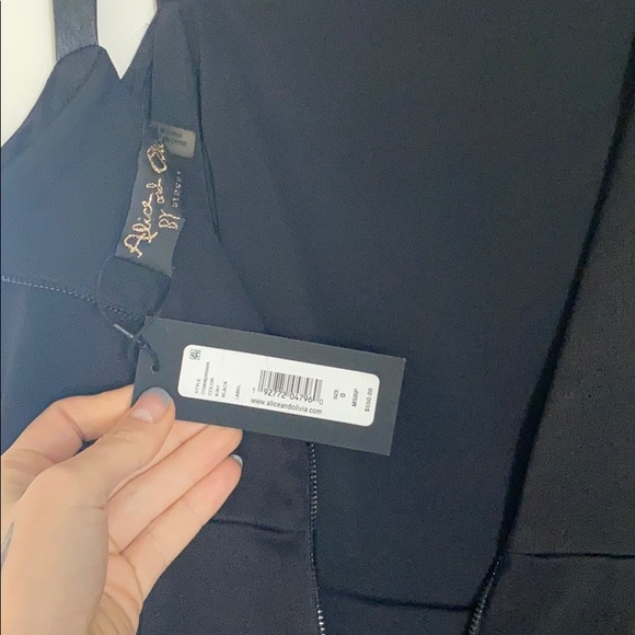 Alice + Olivia Pamela Leather Combo Slit Gown - Picture 4 of 4